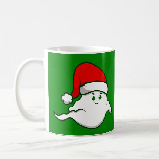 lelijke kerst spookachtig grof groen koffiemok (Links)