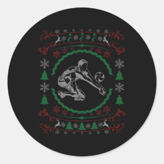 Lelijke Kerst Stijl Volleybal Grappige Kerstmis Ronde Sticker