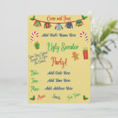 Lelijke Kerst Sweater Feest Kaart (Staand voorkant)