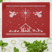 Lelijke Kerst Sweater Kerststal Kerstmis Christeli Theedoek (Gevouwen)