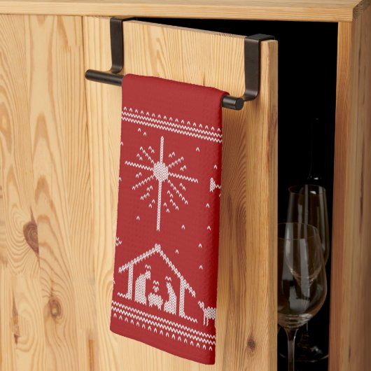 Lelijke Kerst Sweater Kerststal Kerstmis Christeli Theedoek (Derde Gevouwen)
