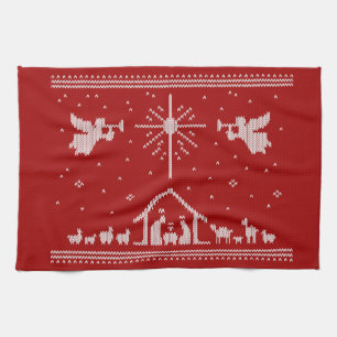 Lelijke Kerst Sweater Kerststal Religieus Theedoek