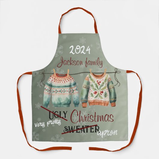 Lelijke kerst trui aangepaste Schort (Voorkant)