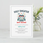 Lelijke kerst trui Baby shower Kaart (Staand voorkant)