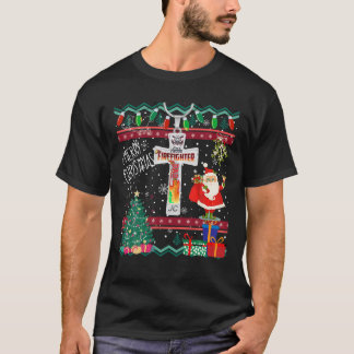 Lelijke kerst trui Christelijke trotse brandweerma T-shirt