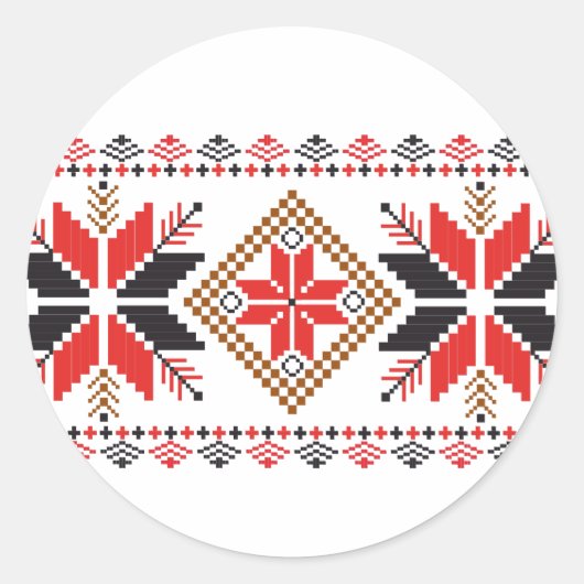 Lelijke kerst trui Fair Isle Ronde Sticker (Voorkant)