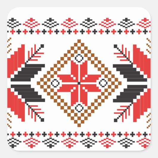 Lelijke kerst trui Fair Isle Vierkante Sticker (Voorkant)