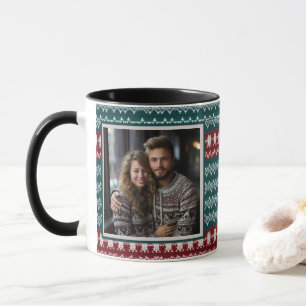 Lelijke kerst trui gebreid patroon gepersonaliseer mok