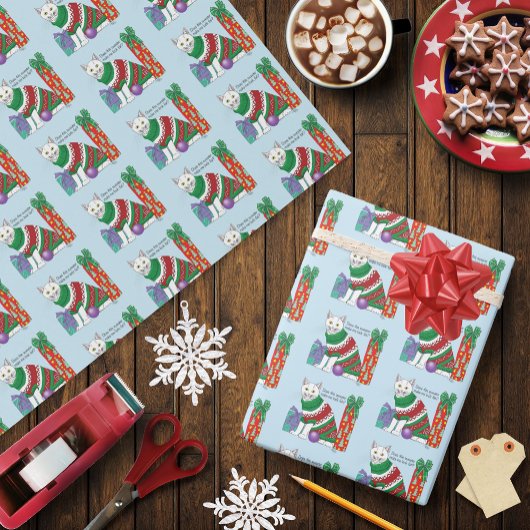 Lelijke kerst trui Grappige kat Cadeaupapier