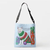 Lelijke kerst trui grappige kat crossbody tas (Achterkant)