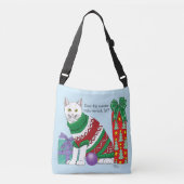 Lelijke kerst trui grappige kat crossbody tas (Voorkant)