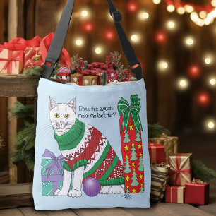 Lelijke kerst trui grappige kat crossbody tas