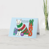 Lelijke kerst trui grappige kat feestdagen kaart (Voorkant)