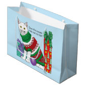 Lelijke kerst trui grappige kat groot cadeauzakje (Voorkant Gekanteld)