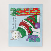 Lelijke kerst trui grappige kat legpuzzel (Verticaal)
