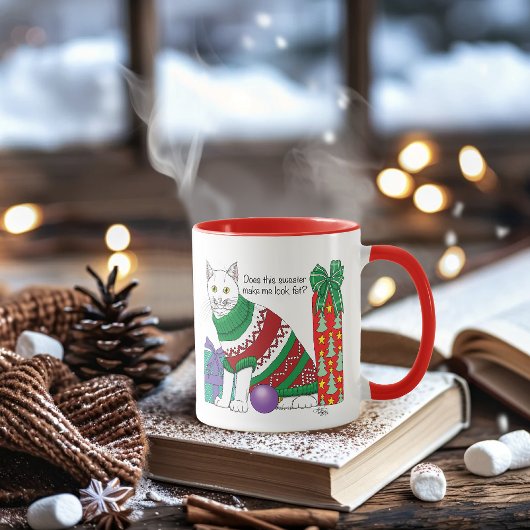 Lelijke kerst trui grappige kat mok