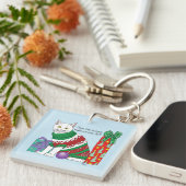 Lelijke kerst trui grappige kat sleutelhanger (Voorkant Rechts)