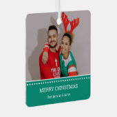 Lelijke kerst trui kampioenen foto metalen ornament (Voorkant Rechts)