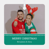 Lelijke kerst trui kampioenen foto metalen ornament (Voorkant)