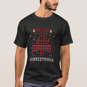 Lelijke kerst trui Marimba speler Buffalo Plai T-shirt