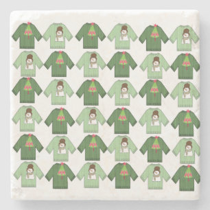 Lelijke kerst trui marmeren steen Onderzetter