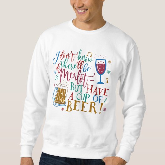 Lelijke kerst trui Merlot wijnbier Humor (Voorkant)