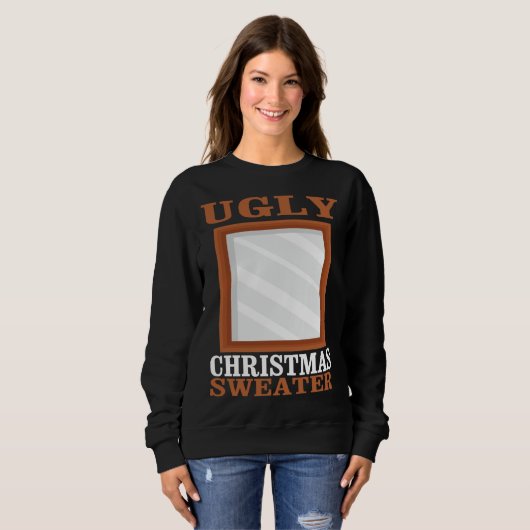 Lelijke kerst trui met spiegel Graphic Funny X (Voorkant volledig)