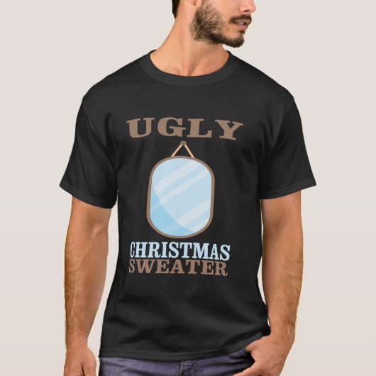 Lelijke kerst trui met spiegel Graphic Funny X T-shirt (Voorkant)