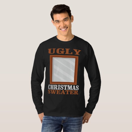 Lelijke kerst trui met spiegel Graphic Funny X T-shirt (Voorkant volledig)