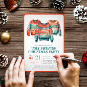 Lelijke kerst trui moderne retro vakantie feest kaart