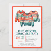 Lelijke kerst trui moderne retro vakantie feest kaart (Voorkant)
