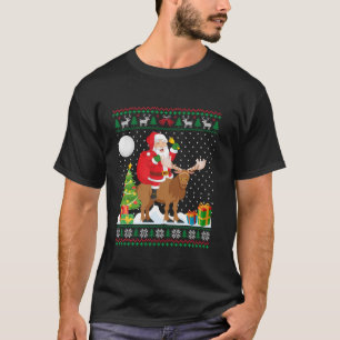 Lelijke kerst trui ontwerp grappige Santa Riding M T-shirt