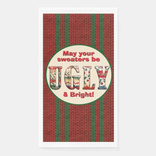Lelijke kerst trui papier servet (Voorkant)