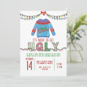 Lelijke kerst trui Party Tacky vakantie feest Kaart (Staand voorkant)