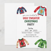 Lelijke kerst trui Party uitnodiging (Voorkant / Achterkant)