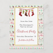 Lelijke kerst trui patroon bewaar de datum briefkaart (Voorkant)