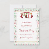 Lelijke kerst trui patroon bewaar de datum kaart (Voorkant)