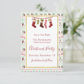 Lelijke kerst trui patroon bewaar de datum kaart (Staand voorkant)