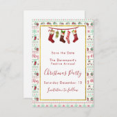 Lelijke kerst trui patroon bewaar de datum kaart (Voorkant / Achterkant)