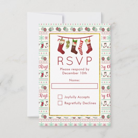 Lelijke kerst trui Patroon Party RSVP (Voorkant)