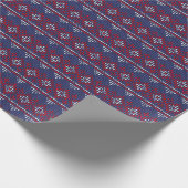 Lelijke kerst trui patroon rood blauw wit cadeaupapier (Hoek)