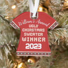 Lelijke kerst trui prijs ornament
