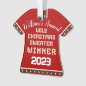 Lelijke kerst trui prijs ornament (voorkant)