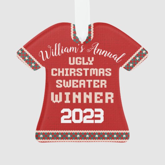 Lelijke kerst trui prijs ornament (achterkant)