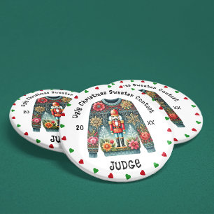 Lelijke kerst trui rechter ronde button 7,6 cm