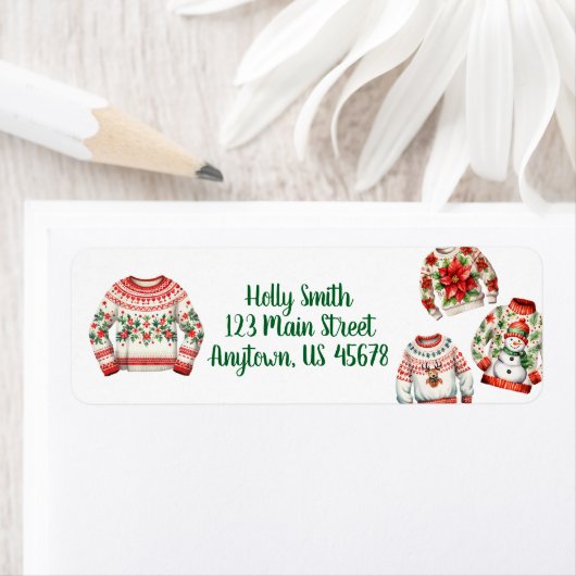 Lelijke kerst trui retour adres label (Insitu)
