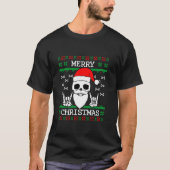 Lelijke kerst trui schedel Santa Hat Metal Rock T-shirt (Voorkant)