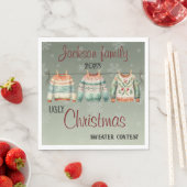 Lelijke kerst trui thema aangepaste servetten (Insitu)