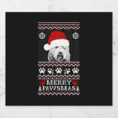 Lelijke kerst trui voor Labradoodle liefhebber Sparkling Wijnetiket (Enkel label)