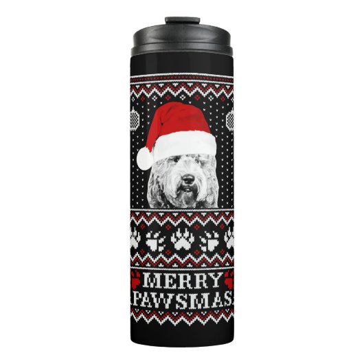 Lelijke kerst trui voor Labradoodle liefhebber Thermosbeker (Voorkant)